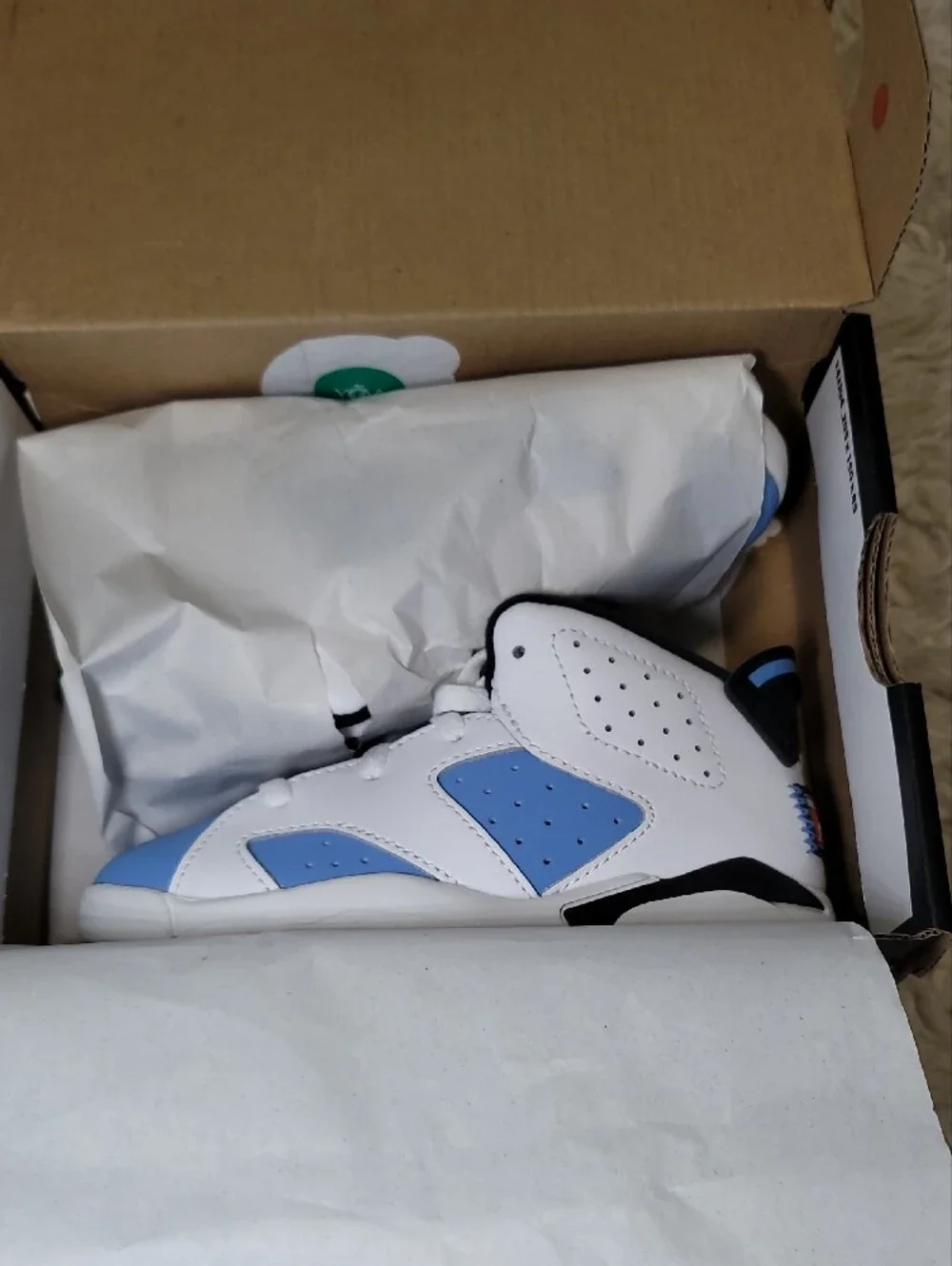 Jordan Kids White and Light Blue High-Top Sneakers